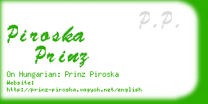 piroska prinz business card